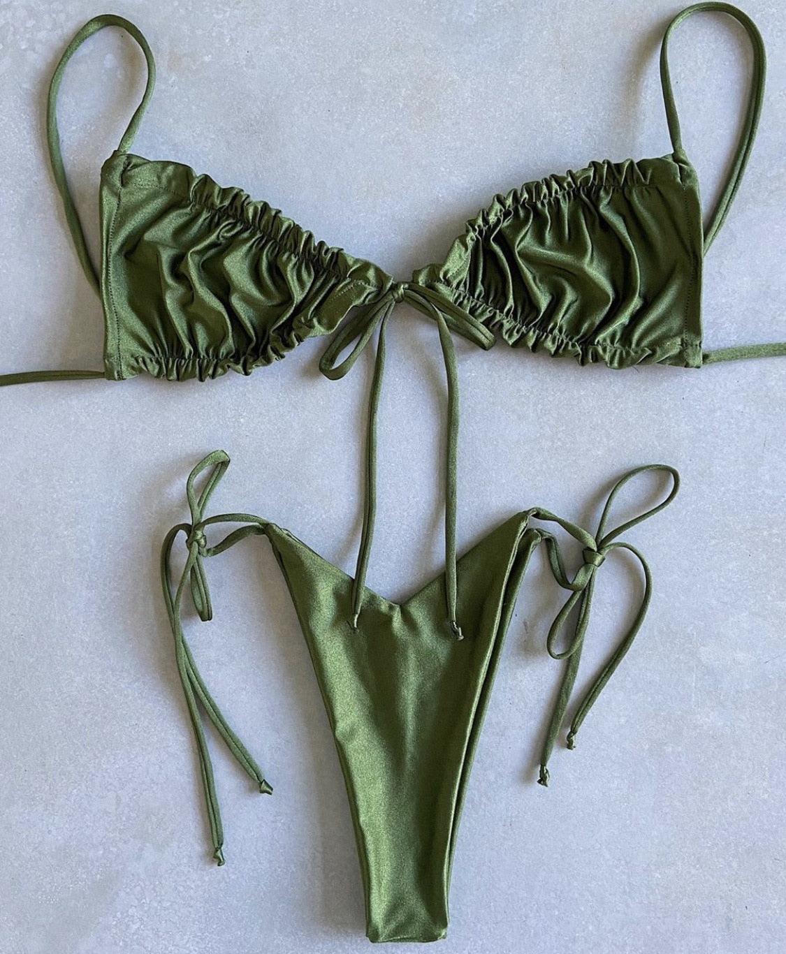 Low Waist Bikini Triangle Swimwear Female String Swimsuit Women Two Piece Swimsuit Swimwear Halter String Triangle Bikini Sets Women Print 2 Piece Suit Push Up Bathing Suit Swim Suit New Stevvex