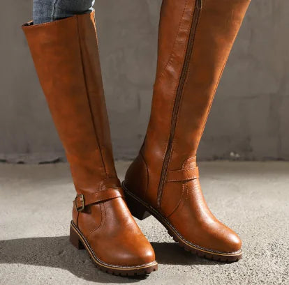 Men's Casual Fashion Mid-Tube Flat-Bottomed Wedge Boots Pi-Mart