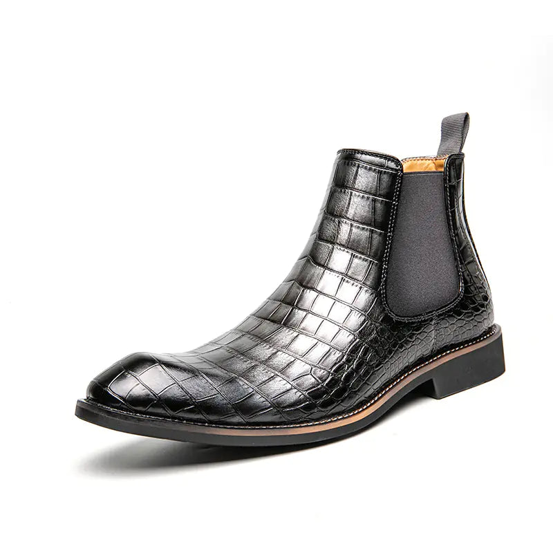 Men's Fashion Chelsea Boots - High-Top Leather Ankle Boots Pi-Mart