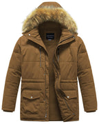 CREATMO US Mens Big & Tall Clothing Jackets For Men Coats Mens Winter Jacket Hooded Warm Fleece Thicken Windproof Down Parka Coat With Hood Snow proof Light Brown 3X Lootquake LLC