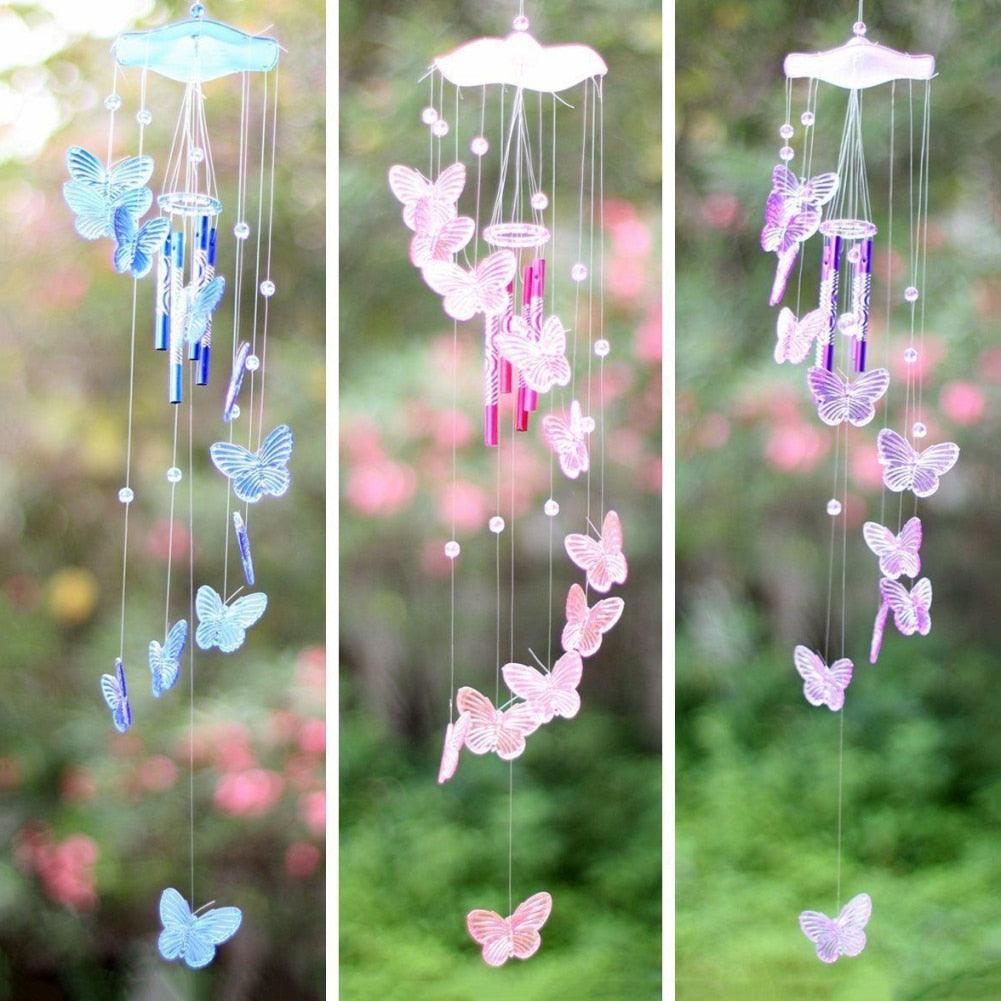 Lucky Butterfly Hanging Wind Chime Bell Garden Decoration Ornament Gift Home Decoration Fashion  High-end Gift Butterfly Gift Grandmother Gift Mother Gift Birthday Gift Festival Gift Witness Friendship Outdoor Wind Chime Garden Decor Stevvex