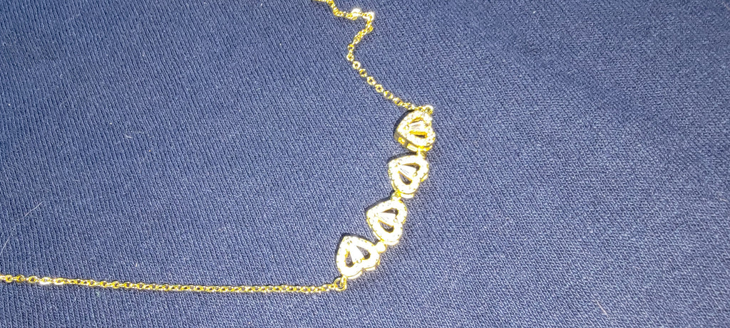 Lucky Clover Four Leaf Heart Necklace Gold Plated Pendant