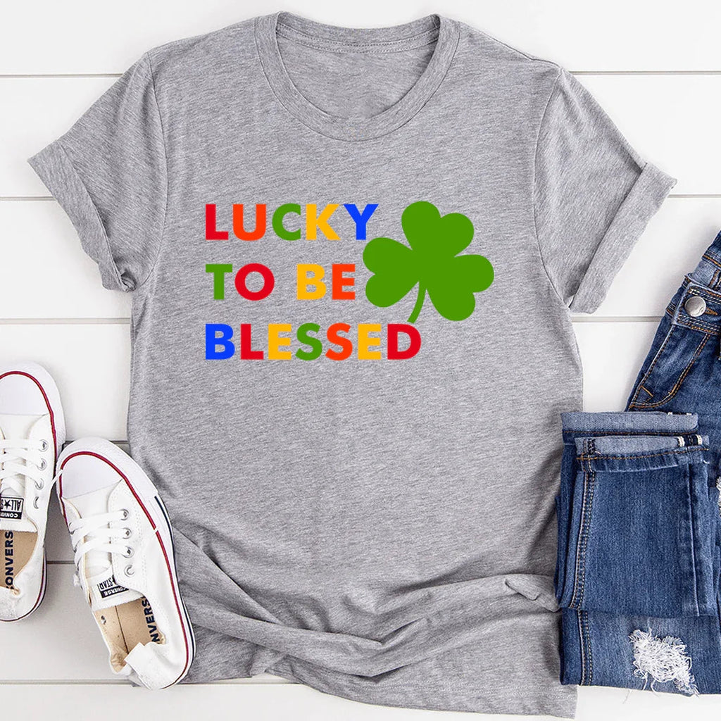 Lucky To Be Blessed Tee - SJB-DIAMOND ELITES
