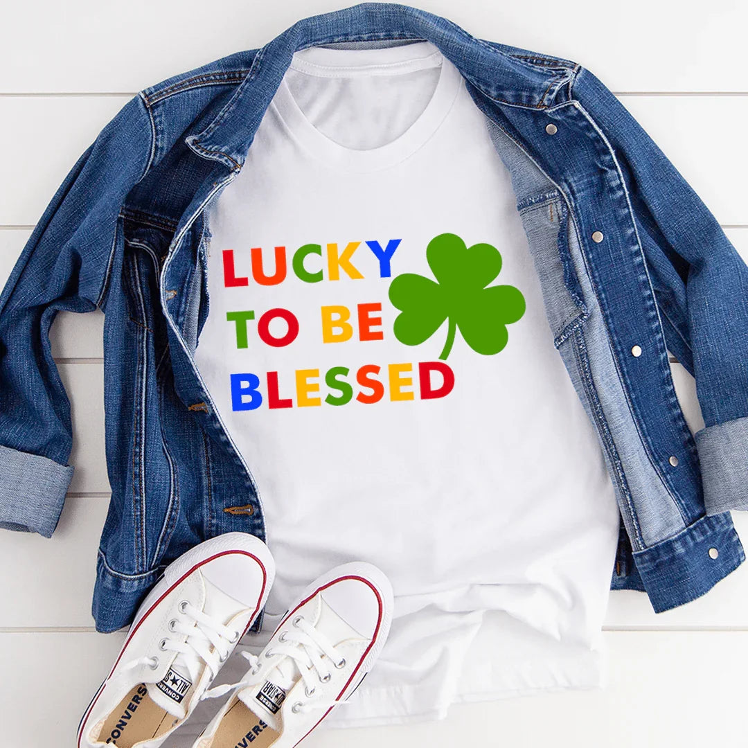 Lucky To Be Blessed Tee - SJB-DIAMOND ELITES