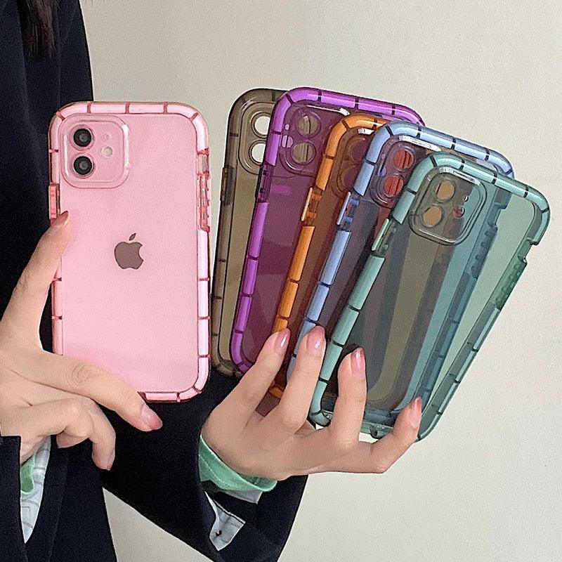Luminous Shockproof Bumper Phone Case For iPhone 11 14 Pro Max 12 11 13 Pro Max X XR XS Max Transparent Back Cover  Full Bumper Case Strong Classic Phone Case Stevvex
