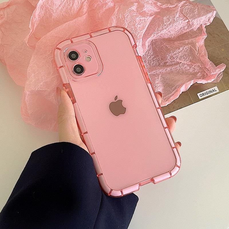 Luminous Shockproof Bumper Phone Case For iPhone 11 14 Pro Max 12 11 13 Pro Max X XR XS Max Transparent Back Cover  Full Bumper Case Strong Classic Phone Case Stevvex