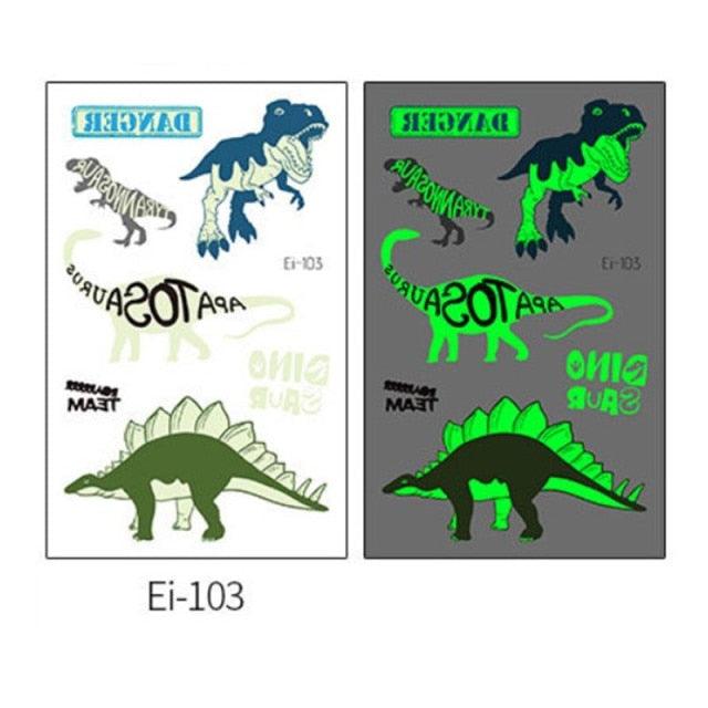 Luminous Tattoo Stickers Temporary Animal Tattoos Glow Paste on Face Arm Leg Fluorescent Waterproof Fake Tattoo For Kids Girls Stevvex