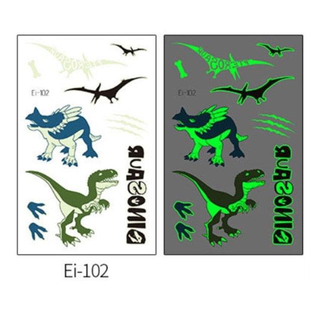 Luminous Tattoo Stickers Temporary Animal Tattoos Glow Paste on Face Arm Leg Fluorescent Waterproof Fake Tattoo For Kids Girls Stevvex