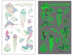 Luminous Tattoo Stickers Temporary Animal Tattoos Glow Paste on Face Arm Leg Fluorescent Waterproof Fake Tattoo For Kids Girls Stevvex