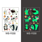 Luminous Tattoo Stickers Temporary Animal Tattoos Glow Paste on Face Arm Leg Fluorescent Waterproof Fake Tattoo For Kids Girls Stevvex