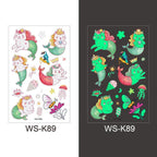 Luminous Tattoo Stickers Temporary Animal Tattoos Glow Paste on Face Arm Leg Fluorescent Waterproof Fake Tattoo For Kids Girls Stevvex