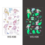 Luminous Tattoo Stickers Temporary Animal Tattoos Glow Paste on Face Arm Leg Fluorescent Waterproof Fake Tattoo For Kids Girls Stevvex