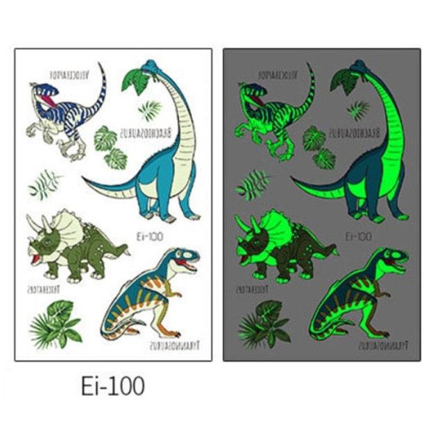 Luminous Tattoo Stickers Temporary Animal Tattoos Glow Paste on Face Arm Leg Fluorescent Waterproof Fake Tattoo For Kids Girls Stevvex