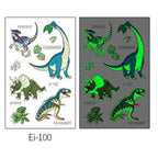 Luminous Tattoo Stickers Temporary Animal Tattoos Glow Paste on Face Arm Leg Fluorescent Waterproof Fake Tattoo For Kids Girls Stevvex