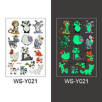 Luminous Tattoo Stickers Temporary Animal Tattoos Glow Paste on Face Arm Leg Fluorescent Waterproof Fake Tattoo For Kids Girls Stevvex