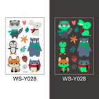 Luminous Tattoo Stickers Temporary Animal Tattoos Glow Paste on Face Arm Leg Fluorescent Waterproof Fake Tattoo For Kids Girls Stevvex