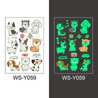 Luminous Tattoo Stickers Temporary Animal Tattoos Glow Paste on Face Arm Leg Fluorescent Waterproof Fake Tattoo For Kids Girls Stevvex