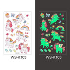 Luminous Tattoo Stickers Temporary Animal Tattoos Glow Paste on Face Arm Leg Fluorescent Waterproof Fake Tattoo For Kids Girls Stevvex