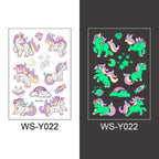 Luminous Tattoo Stickers Temporary Animal Tattoos Glow Paste on Face Arm Leg Fluorescent Waterproof Fake Tattoo For Kids Girls Stevvex