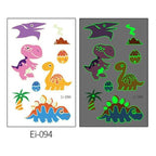 Luminous Tattoo Stickers Temporary Animal Tattoos Glow Paste on Face Arm Leg Fluorescent Waterproof Fake Tattoo For Kids Girls Stevvex