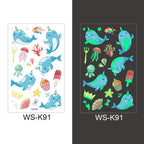Luminous Tattoo Stickers Temporary Animal Tattoos Glow Paste on Face Arm Leg Fluorescent Waterproof Fake Tattoo For Kids Girls Stevvex