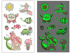 Luminous Tattoo Stickers Temporary Animal Tattoos Glow Paste on Face Arm Leg Fluorescent Waterproof Fake Tattoo For Kids Girls Stevvex