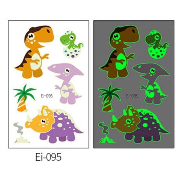 Luminous Tattoo Stickers Temporary Animal Tattoos Glow Paste on Face Arm Leg Fluorescent Waterproof Fake Tattoo For Kids Girls Stevvex