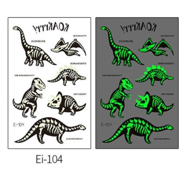 Luminous Tattoo Stickers Temporary Animal Tattoos Glow Paste on Face Arm Leg Fluorescent Waterproof Fake Tattoo For Kids Girls Stevvex