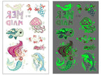 Luminous Tattoo Stickers Temporary Animal Tattoos Glow Paste on Face Arm Leg Fluorescent Waterproof Fake Tattoo For Kids Girls Stevvex