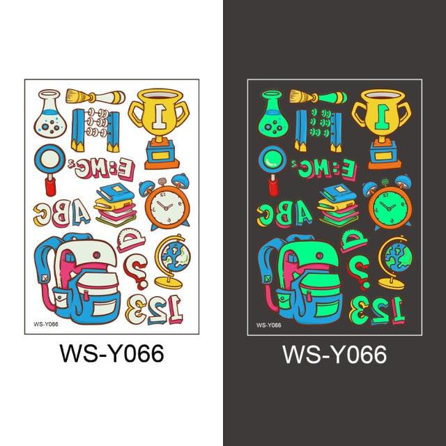 Luminous Tattoo Stickers Temporary Animal Tattoos Glow Paste on Face Arm Leg Fluorescent Waterproof Fake Tattoo For Kids Girls Stevvex