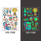 Luminous Tattoo Stickers Temporary Animal Tattoos Glow Paste on Face Arm Leg Fluorescent Waterproof Fake Tattoo For Kids Girls Stevvex