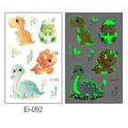 Luminous Tattoo Stickers Temporary Animal Tattoos Glow Paste on Face Arm Leg Fluorescent Waterproof Fake Tattoo For Kids Girls Stevvex