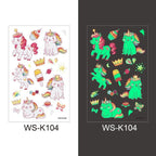 Luminous Tattoo Stickers Temporary Animal Tattoos Glow Paste on Face Arm Leg Fluorescent Waterproof Fake Tattoo For Kids Girls Stevvex