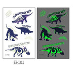 Luminous Tattoo Stickers Temporary Animal Tattoos Glow Paste on Face Arm Leg Fluorescent Waterproof Fake Tattoo For Kids Girls Stevvex