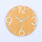 Luminous Wall Clock Silent Non-Ticking Quartz Wall Clocks Large Luminous Function Numbers and Hands Battery Operated Decorative Wall Clock for Office 12 Inch Wooden Silent Non-Ticking Kitchen Wall Clocks With Night Lights For Indoor/Outdoor Living Room