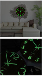 Luminous Wall Clock Silent Non-Ticking Quartz Wall Clocks Large Luminous Function Numbers and Hands Battery Operated Decorative Wall Clock for Office 12 Inch Wooden Silent Non-Ticking Kitchen Wall Clocks With Night Lights For Indoor/Outdoor Living Room