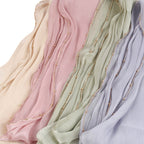 Lustrous Thread Hijab with Satin & Crinkle Texture, Featuring Metal Chain (MH142)
