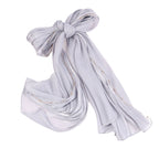 Lustrous Thread Hijab with Satin & Crinkle Texture, Featuring Metal Chain (MH142)