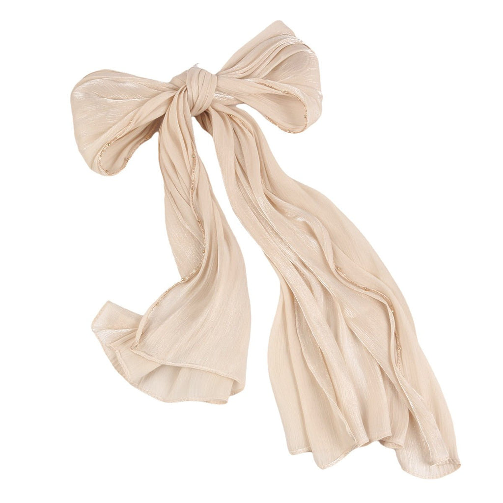 Lustrous Thread Hijab with Satin & Crinkle Texture, Featuring Metal Chain (MH142)