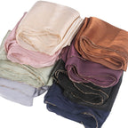 Lustrous Thread Hijab with Satin & Crinkle Texture, Featuring Metal Chain (MH142)