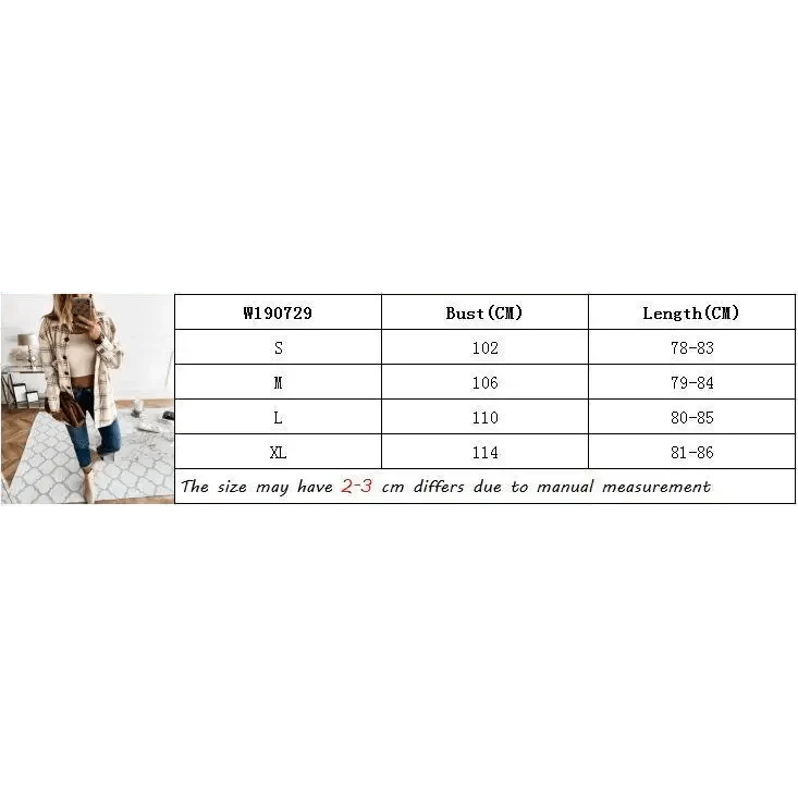 Luxurious Fashionable Women's Long Sleeve Plaid Shirt Coats Top Spring Autumn Casual Lapel Cardigan ,Jackets ,Outerwear,Streetwear Stevvex