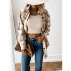Luxurious Fashionable Women's Long Sleeve Plaid Shirt Coats Top Spring Autumn Casual Lapel Cardigan ,Jackets ,Outerwear,Streetwear Stevvex