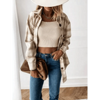 Luxurious Fashionable Women's Long Sleeve Plaid Shirt Coats Top Spring Autumn Casual Lapel Cardigan ,Jackets ,Outerwear,Streetwear Stevvex
