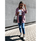 Luxurious Fashionable Women's Long Sleeve Plaid Shirt Coats Top Spring Autumn Casual Lapel Cardigan ,Jackets ,Outerwear,Streetwear Stevvex