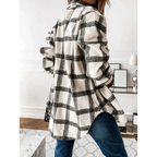 Luxurious Fashionable Women's Long Sleeve Plaid Shirt Coats Top Spring Autumn Casual Lapel Cardigan ,Jackets ,Outerwear,Streetwear Stevvex