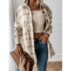 Luxurious Fashionable Women's Long Sleeve Plaid Shirt Coats Top Spring Autumn Casual Lapel Cardigan ,Jackets ,Outerwear,Streetwear Stevvex