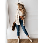 Luxurious Fashionable Women's Long Sleeve Plaid Shirt Coats Top Spring Autumn Casual Lapel Cardigan ,Jackets ,Outerwear,Streetwear Stevvex