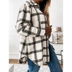 Luxurious Fashionable Women's Long Sleeve Plaid Shirt Coats Top Spring Autumn Casual Lapel Cardigan ,Jackets ,Outerwear,Streetwear Stevvex
