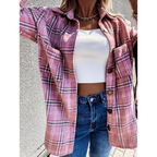 Luxurious Fashionable Women's Long Sleeve Plaid Shirt Coats Top Spring Autumn Casual Lapel Cardigan ,Jackets ,Outerwear,Streetwear Stevvex
