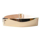 Luxurious Gold Wide Strap Elastic Belts For Women Elegant Metal Polished Plain Gold Belt Black Wide Strap Waistband for Women Stevvex